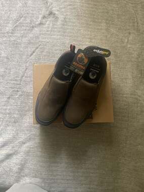 Brahma Shale Men's Steel Toe Leather Slip-On Work Shoes, Size 8.5W